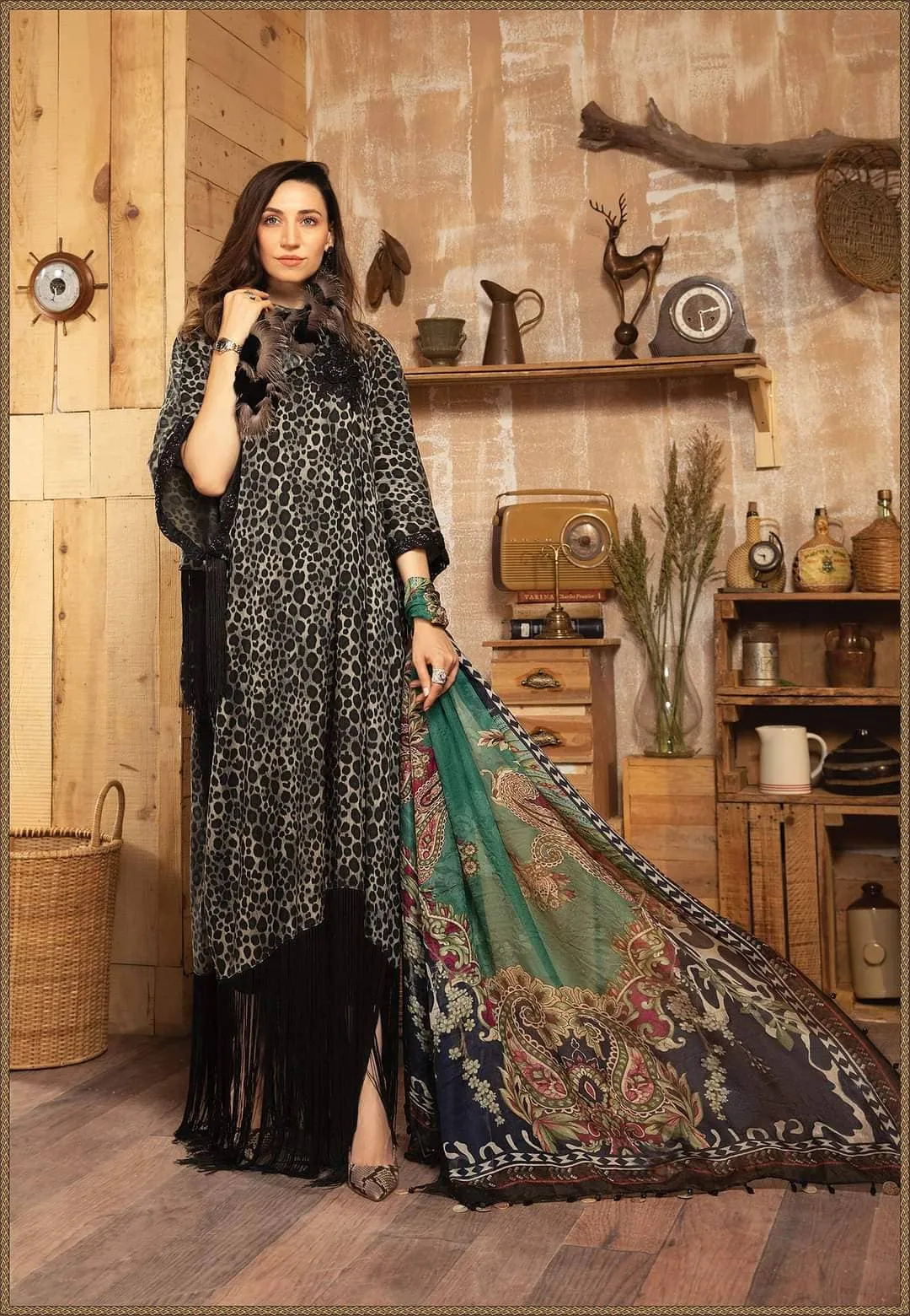 Restocked/Maria B M Prints Winter 21/Cottel-Silk Dupattaa/14B