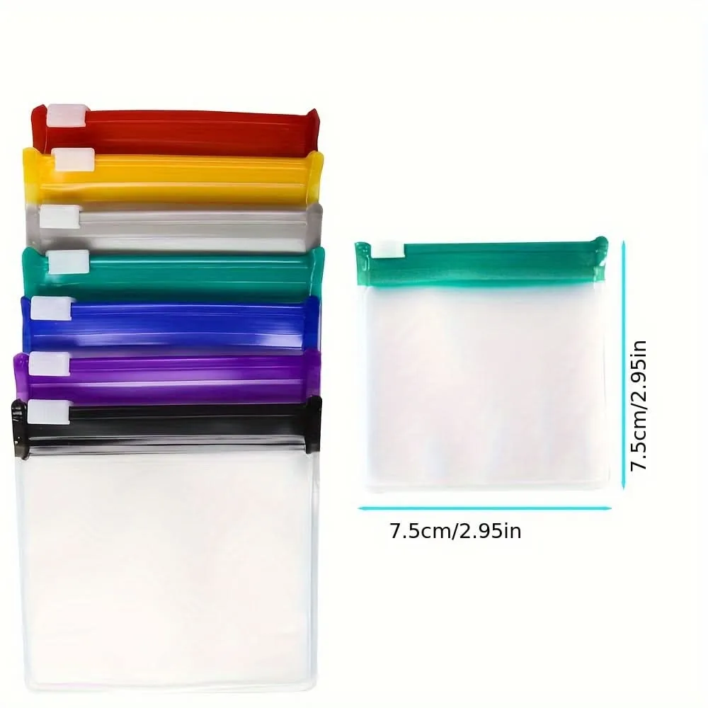 Reusable Pill Organizer Set, 7 Colorful Zipper Bags, Travel-Friendly