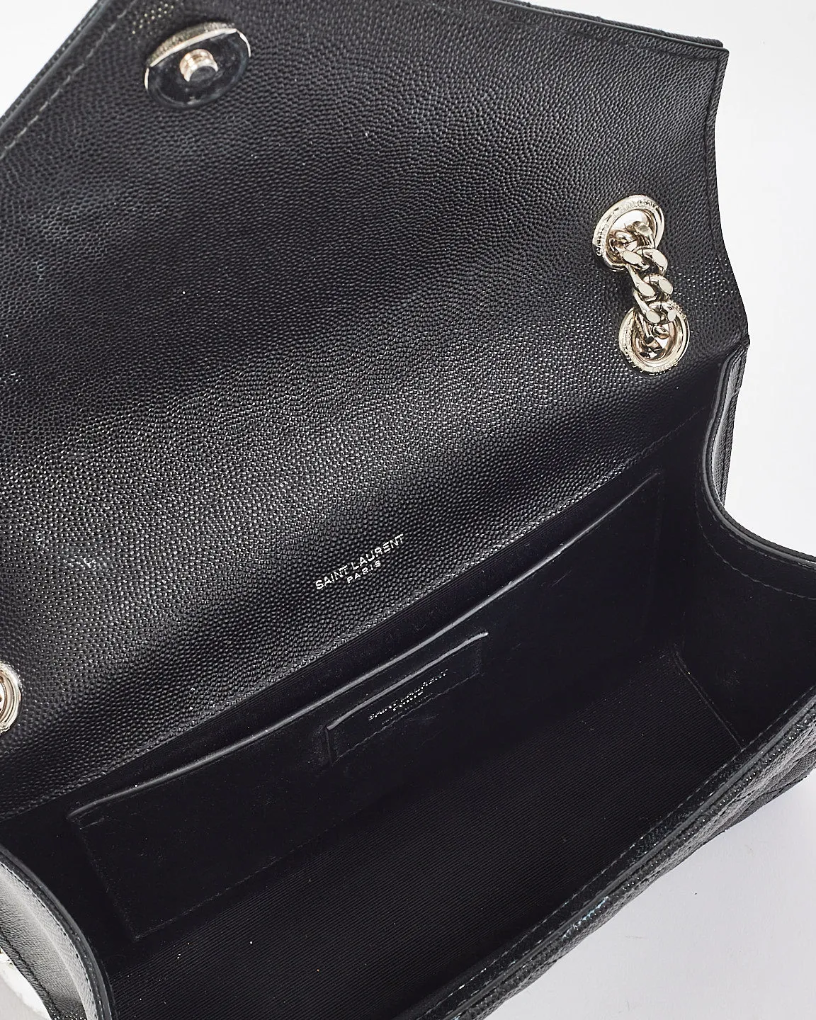 Saint Laurent Black Quilted Leather Medium Envelope Chain Bag