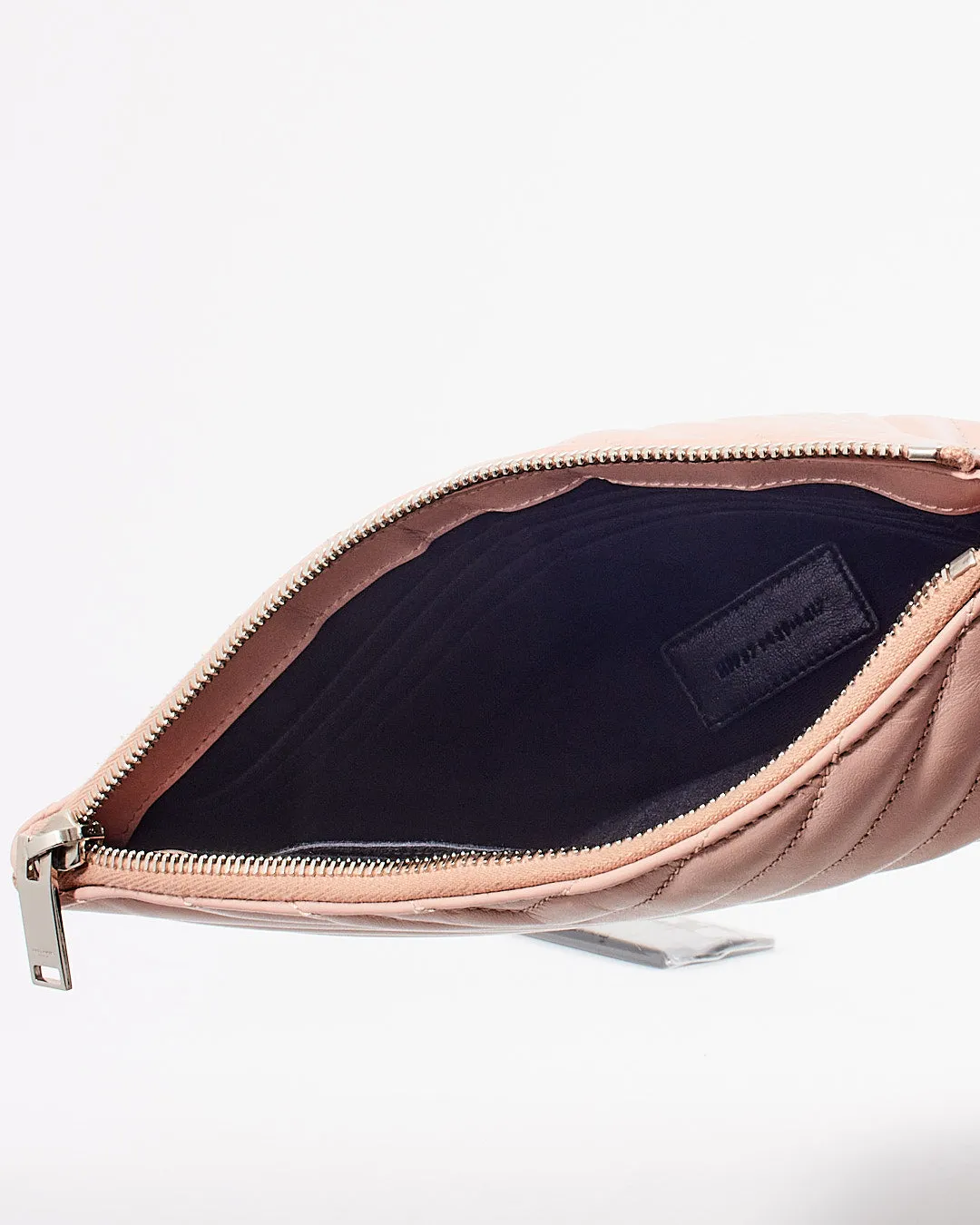 Saint Laurent Dust Pink Chevron Envelope Clutch