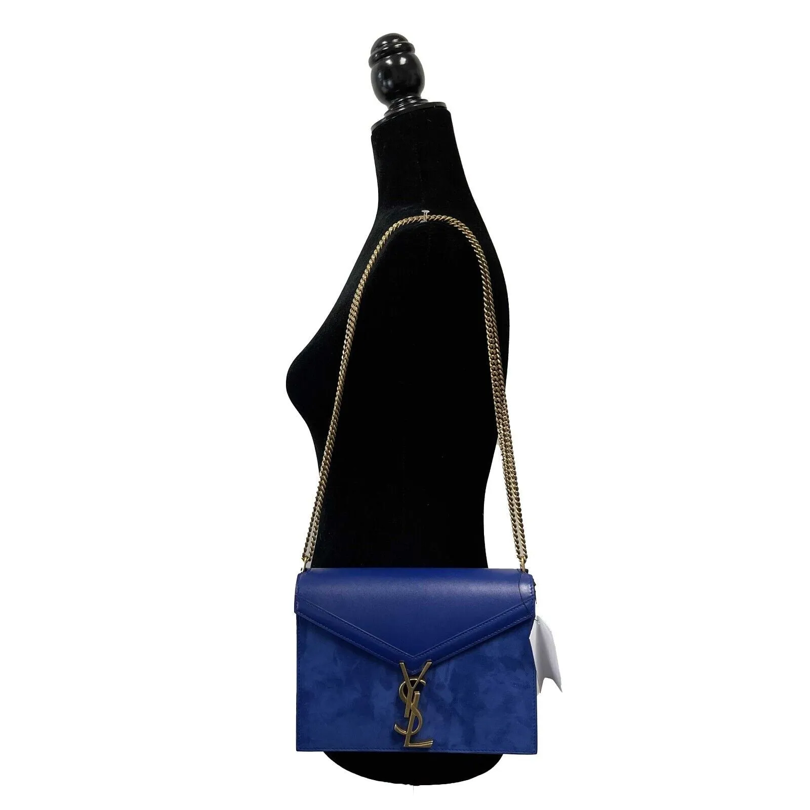 Saint Laurent NEW Medium Cassandra Monogram Leather & Suede Envelope Crossbody