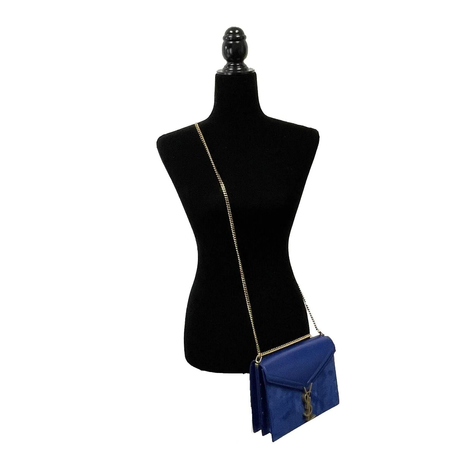Saint Laurent NEW Medium Cassandra Monogram Leather & Suede Envelope Crossbody