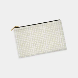 Sand Brushstroke Plaid Personalized Zipper Pouch