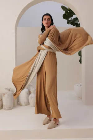 Sand Skin Reversible Shawl  (Natural & Sand)