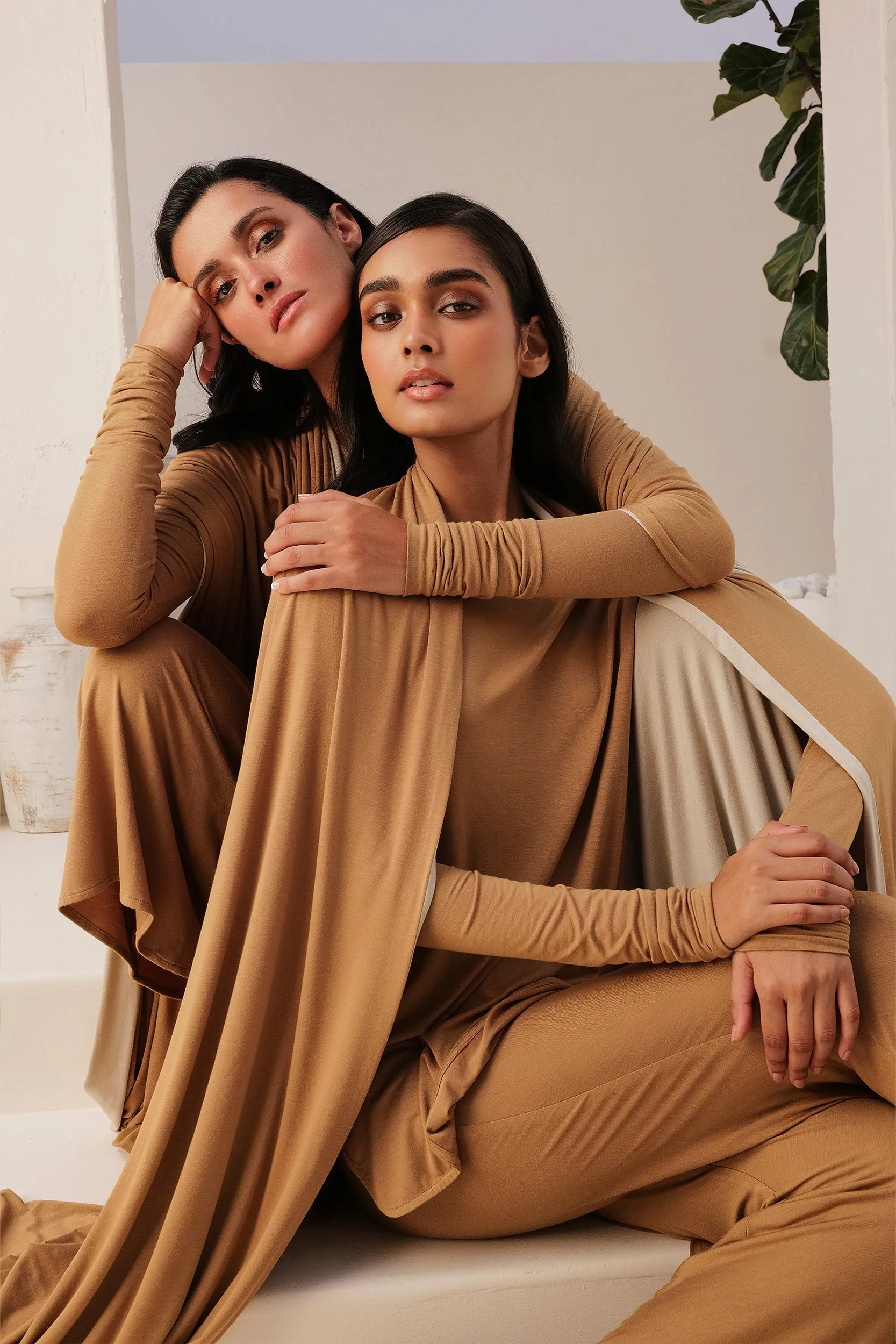 Sand Skin Reversible Shawl  (Natural & Sand)