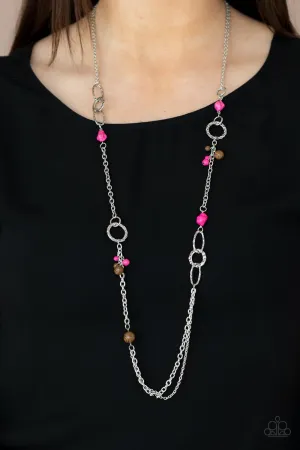 Sandstone Safari - Pink Necklace - Paparazzi Accessories