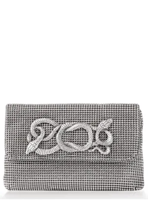 Serpents Envelope Clutch in Pewter by Whiting and Davis - RENTAL