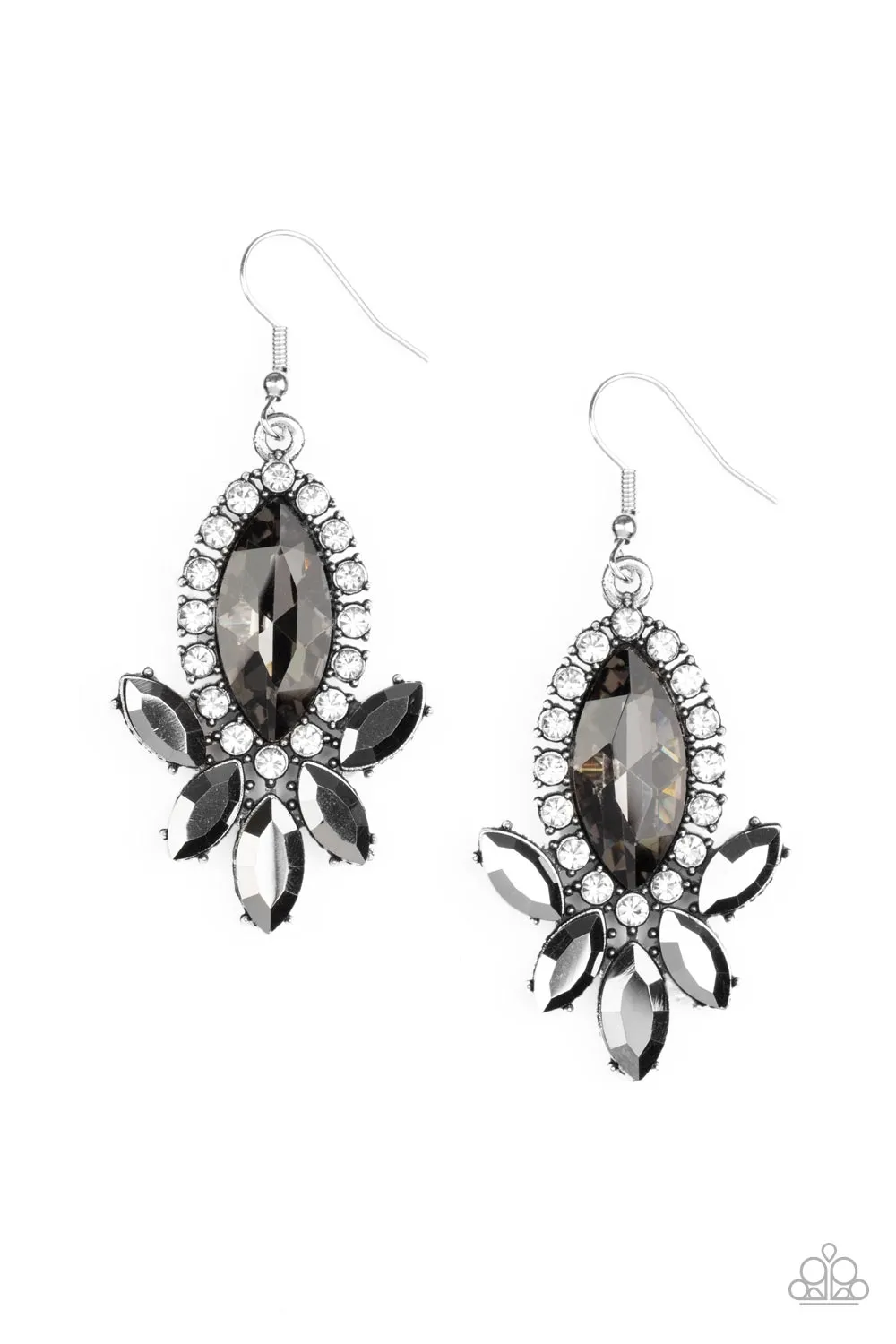 Serving Up Sparkle - Silver Earrings - Paparazzi Accessories