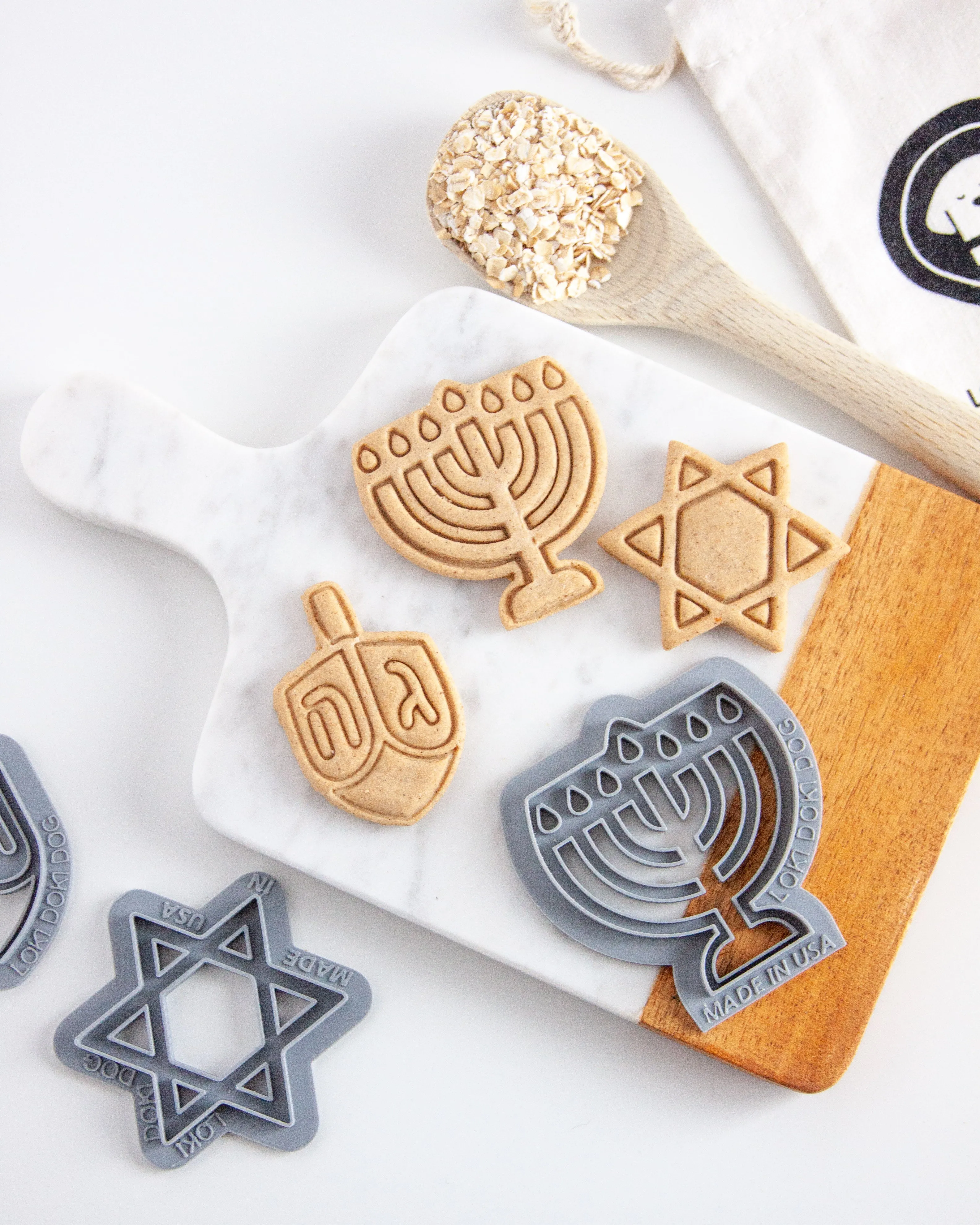 Set of 3 Hanukkah Cookie Cutters-  Hanukkah Dog Cookie Cutters