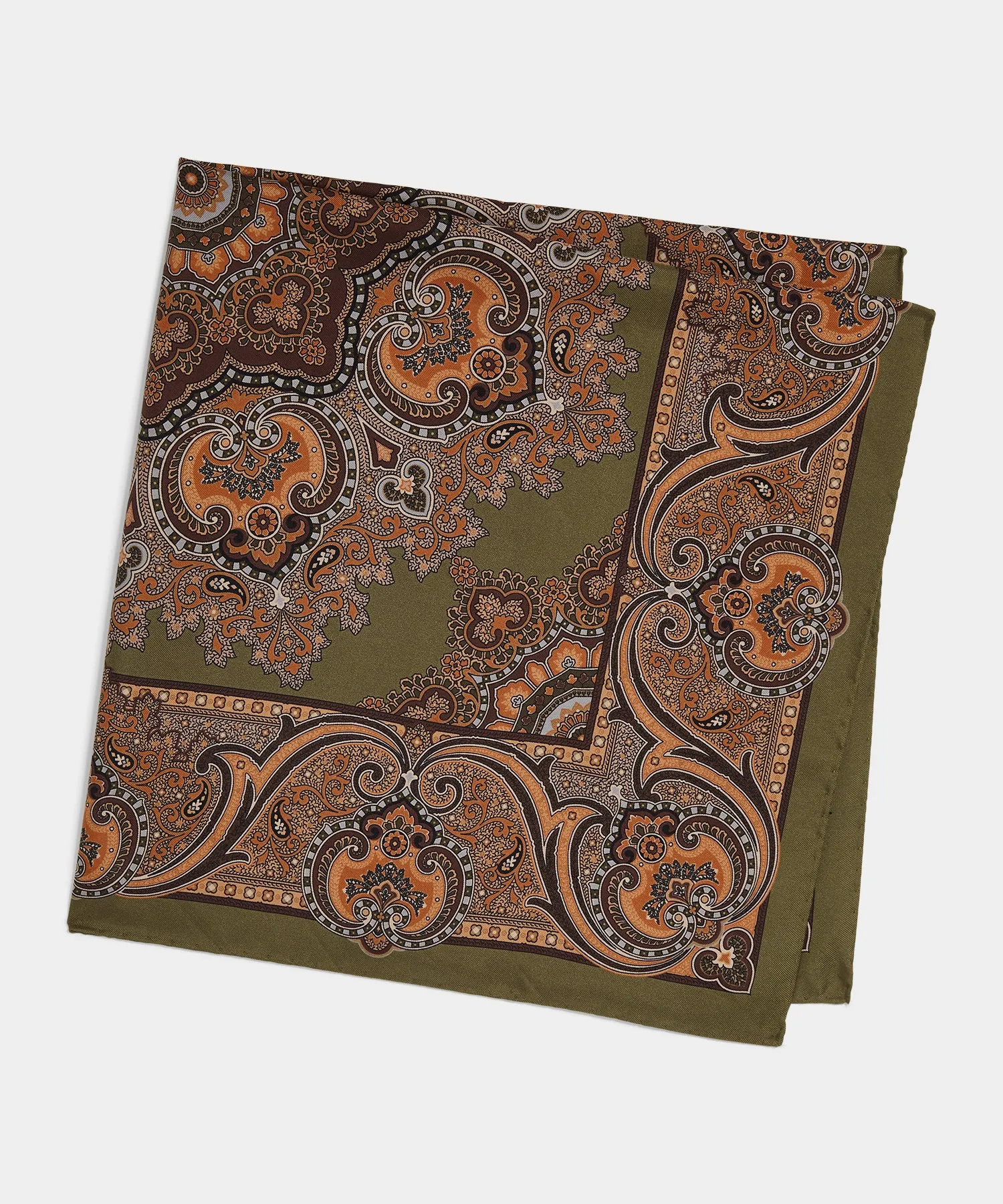 Silk Paisley Neckerchief in Light Sage