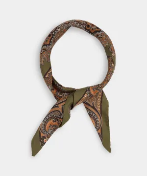 Silk Paisley Neckerchief in Light Sage