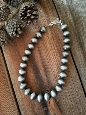 Silver Navajo Pearl Necklace