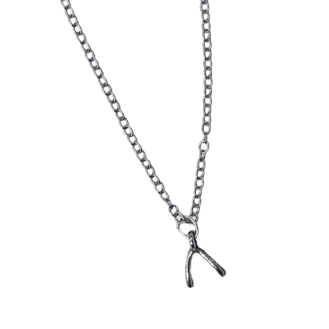 Silver Wishbone Necklace