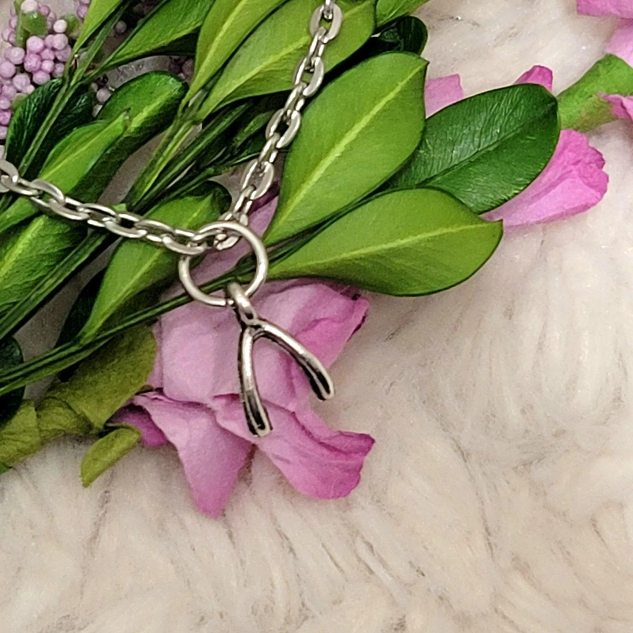 Silver Wishbone Necklace