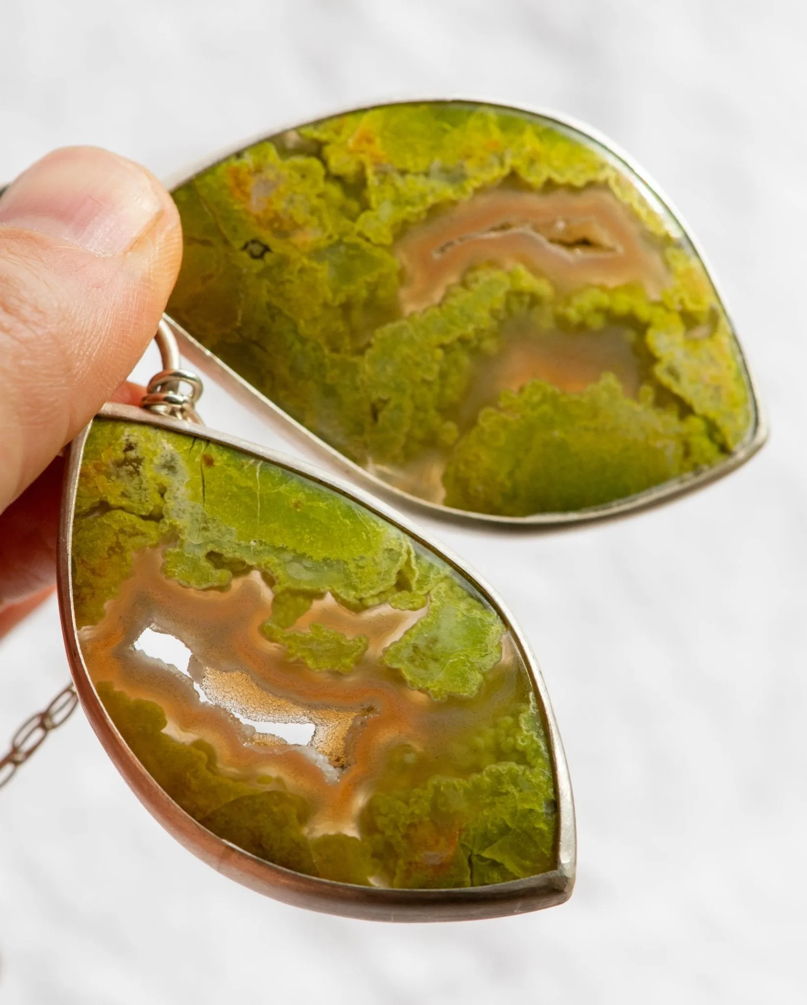 SINGING SISTERS GREEN OPAL NECKLACES