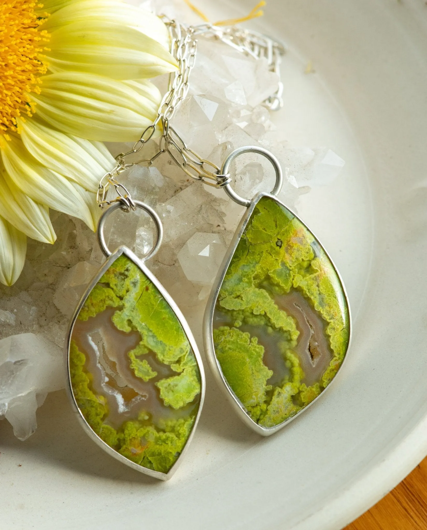 SINGING SISTERS GREEN OPAL NECKLACES