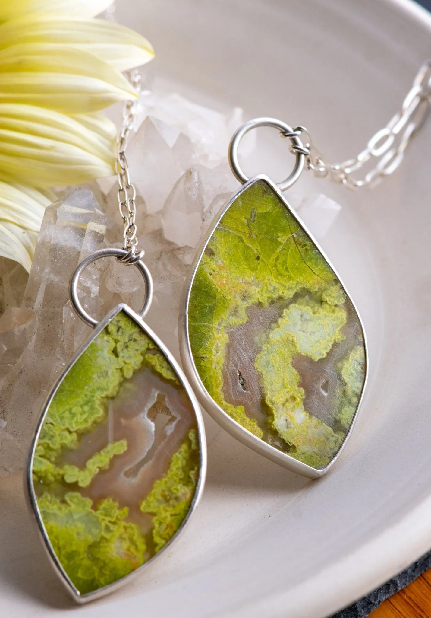 SINGING SISTERS GREEN OPAL NECKLACES