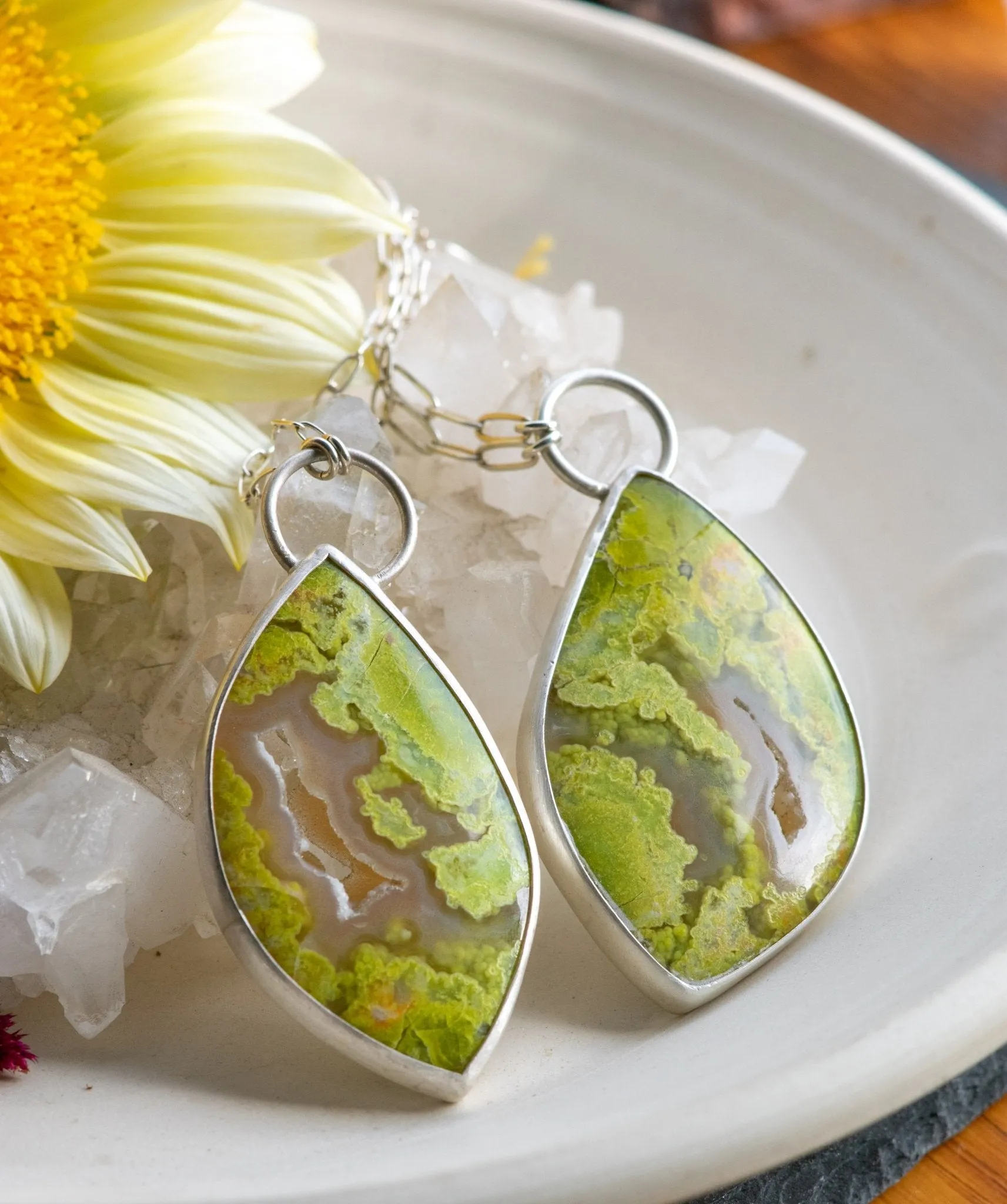SINGING SISTERS GREEN OPAL NECKLACES