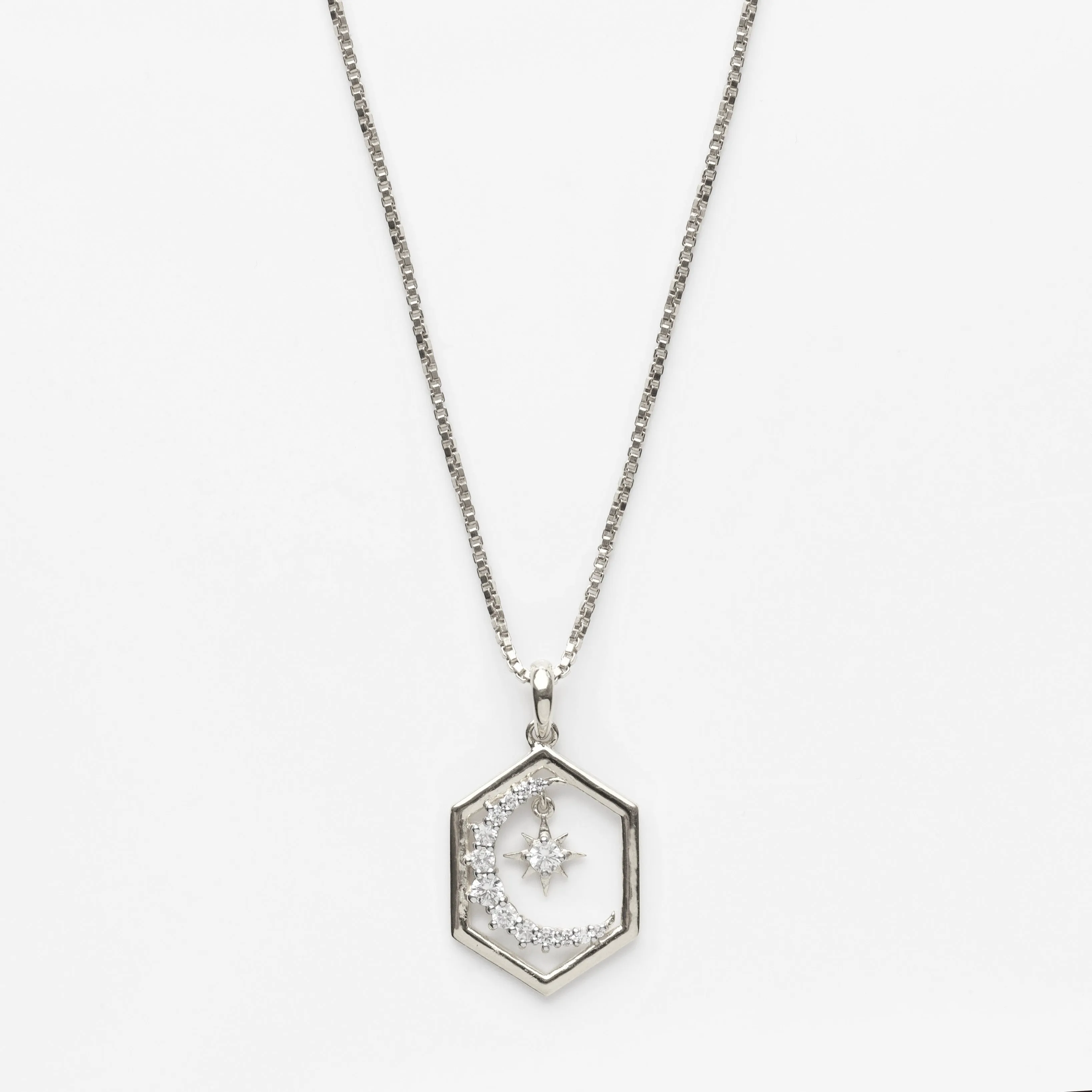 Starlight Moon Pendant Necklace