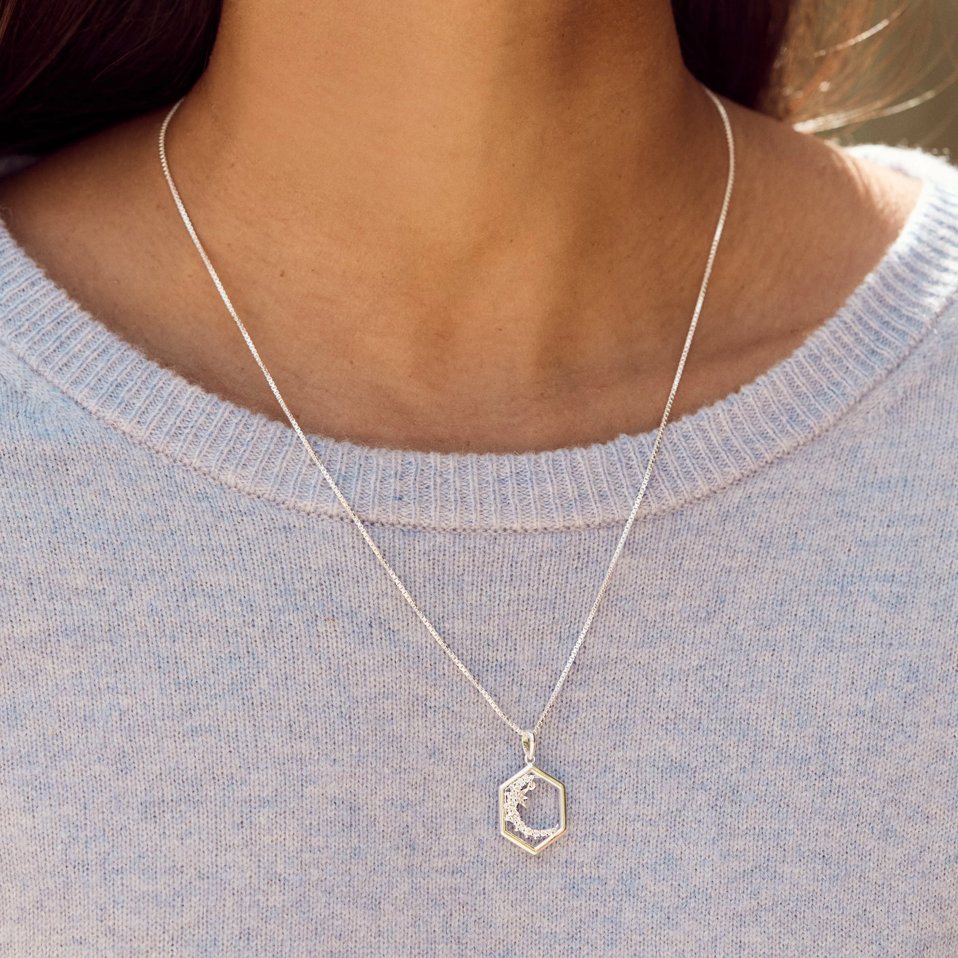Starlight Moon Pendant Necklace