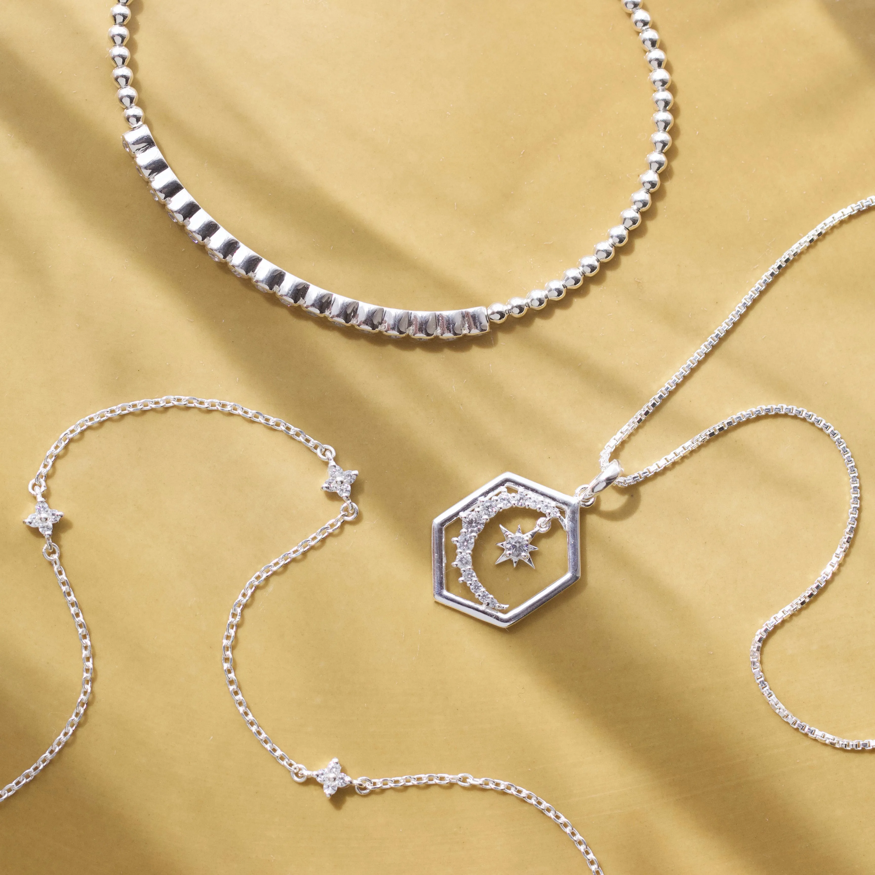 Starlight Moon Pendant Necklace