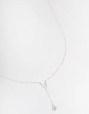 Sterling Silver Butterfly Cubic Zirconia Necklace
