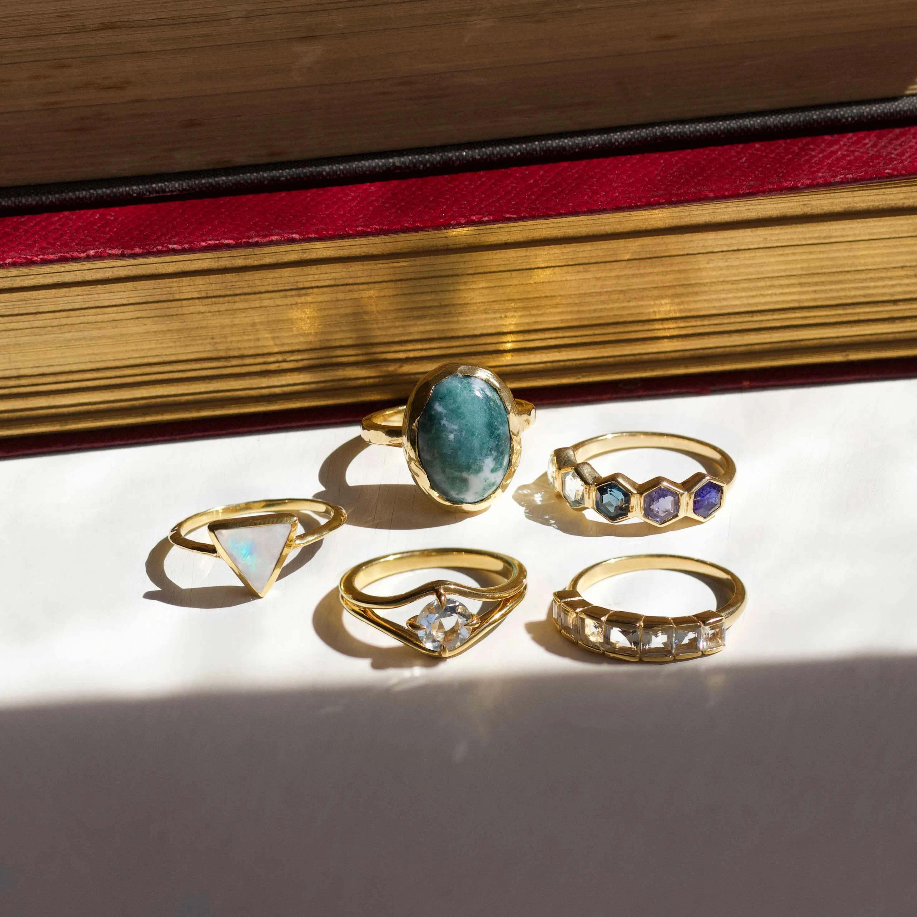 Stevie Ombre Hexagon Ring