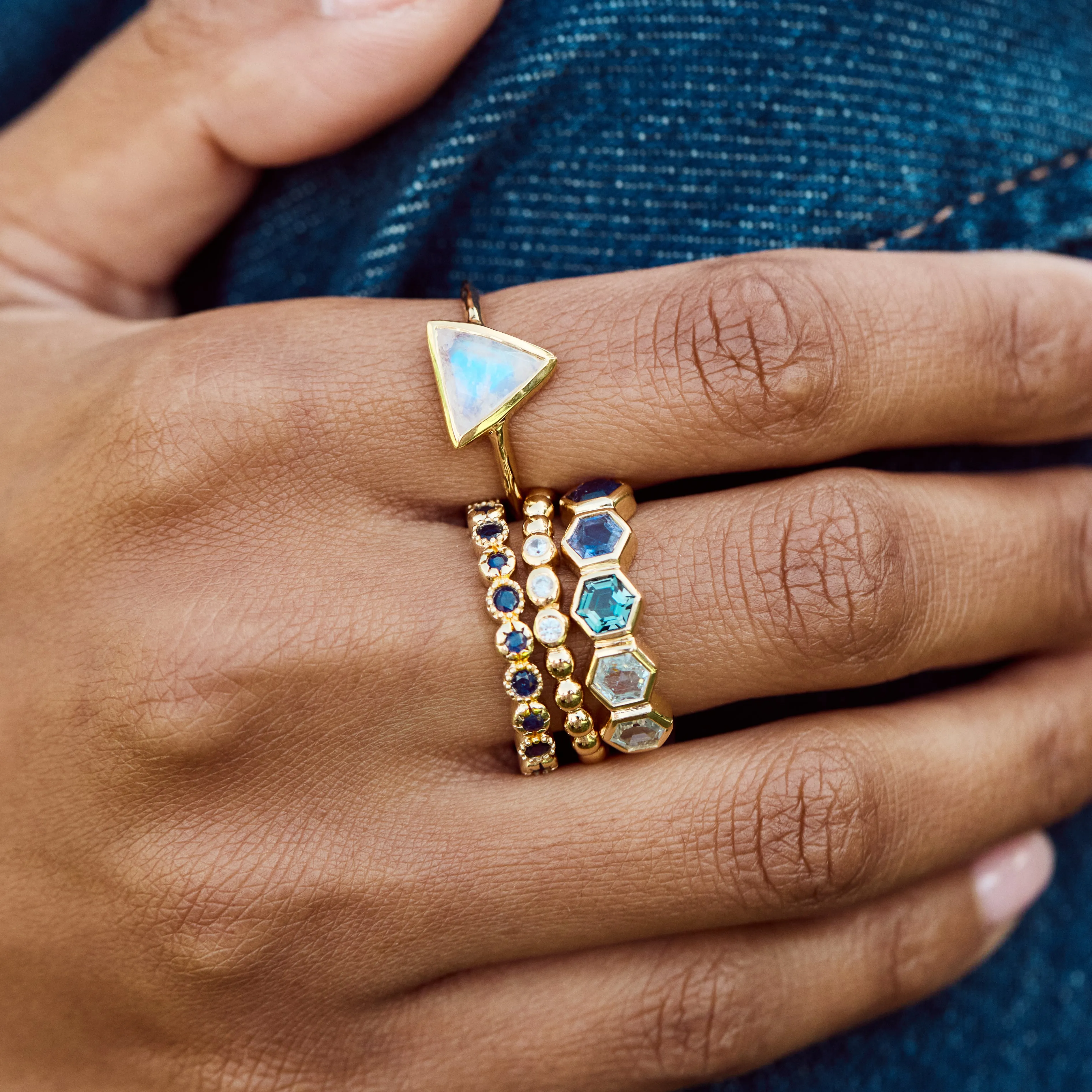 Stevie Ombre Hexagon Ring