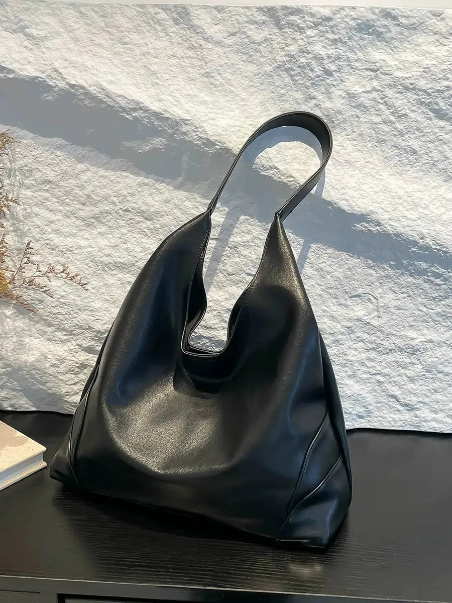 Stylish Leather Bucket Bag