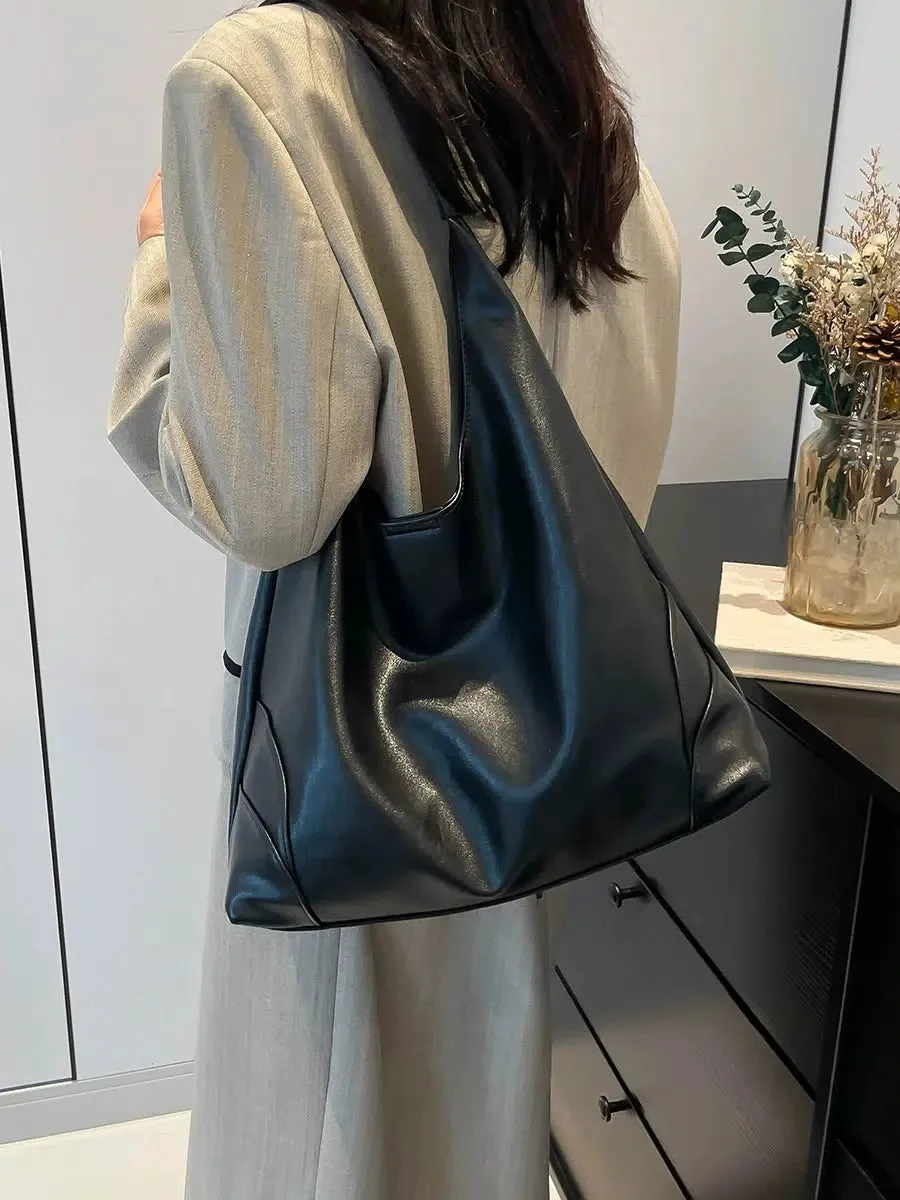 Stylish Leather Bucket Bag