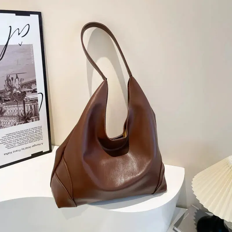 Stylish Leather Bucket Bag