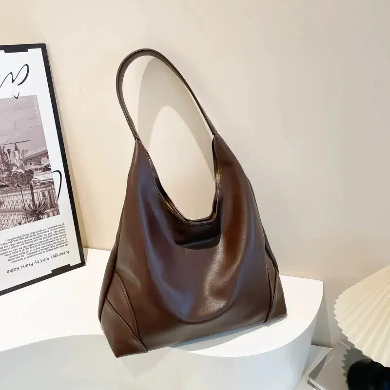 Stylish Leather Bucket Bag