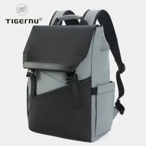 Stylish Water-Repellent Male Business Backpack in Grey and Black