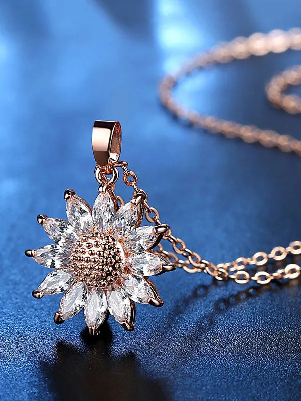Sunflower Zircon Necklace