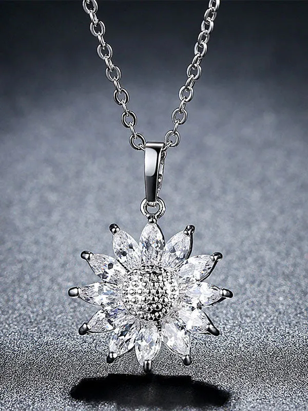 Sunflower Zircon Necklace