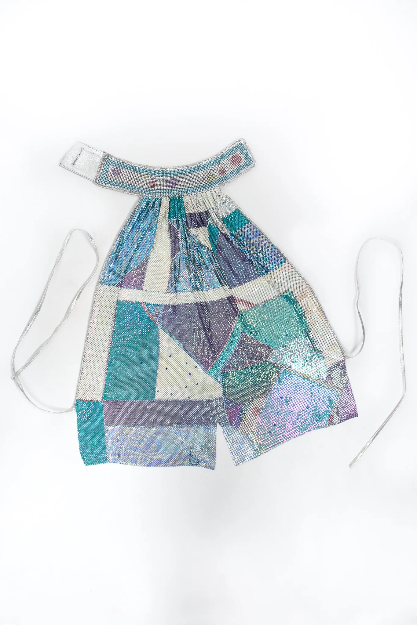 Swarovski Geo Metal Mesh High Neck Halter