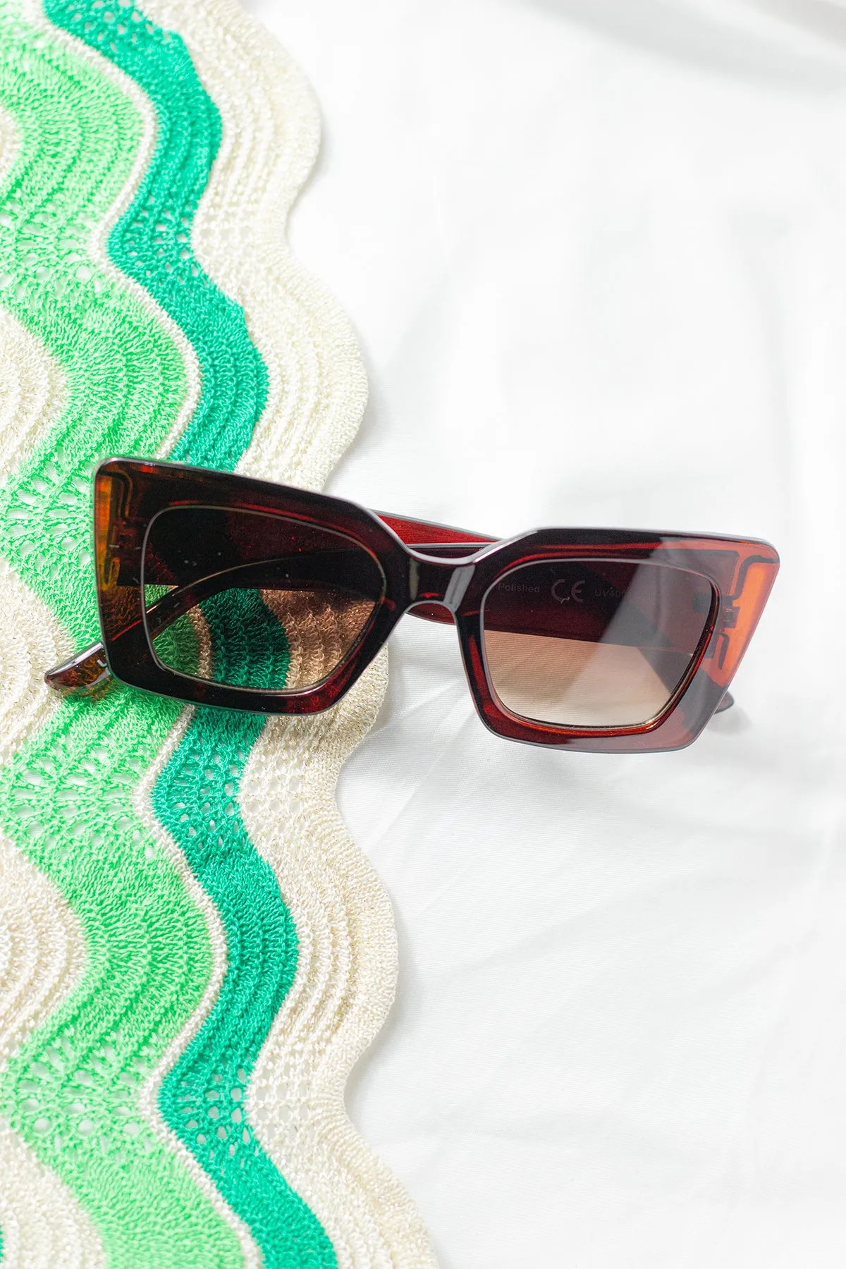 Thick Frame Angled Square Sunglasses