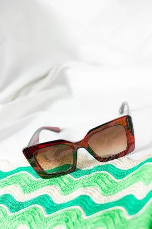 Thick Frame Angled Square Sunglasses
