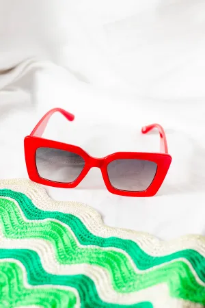 Thick Frame Angled Square Sunglasses