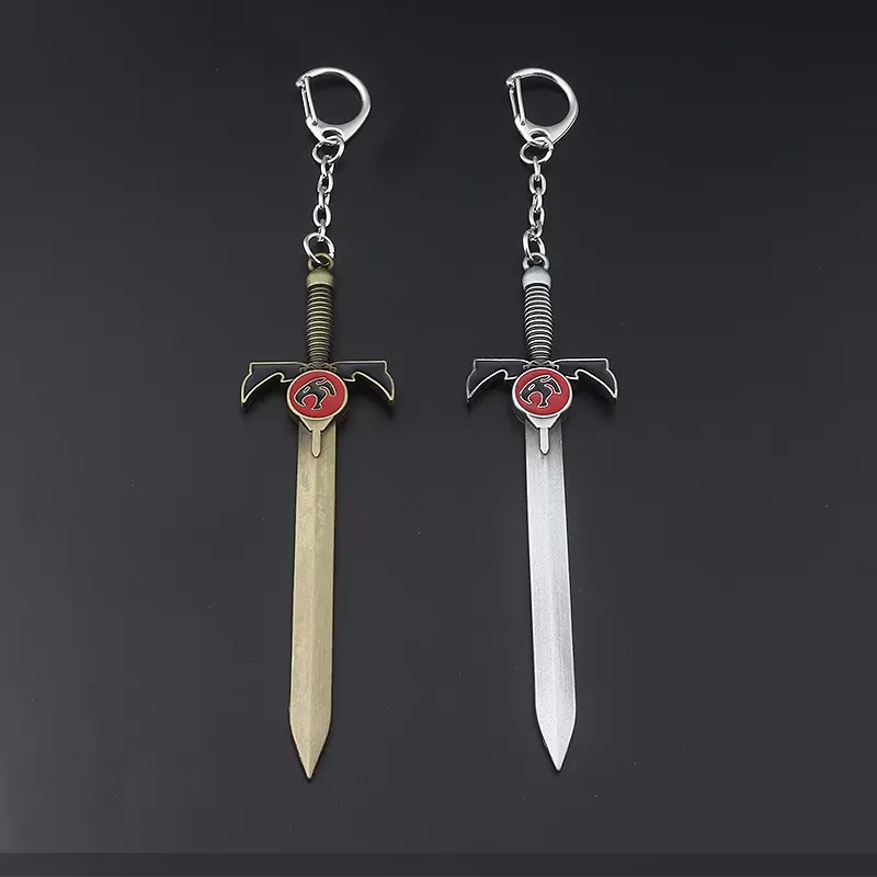 Thundercats Weapon Sword Pendants Key Chain Metal Lion Mark Logo Keychains Key Rings Men Movie Jewelry Key Holder Chaveiro Gift