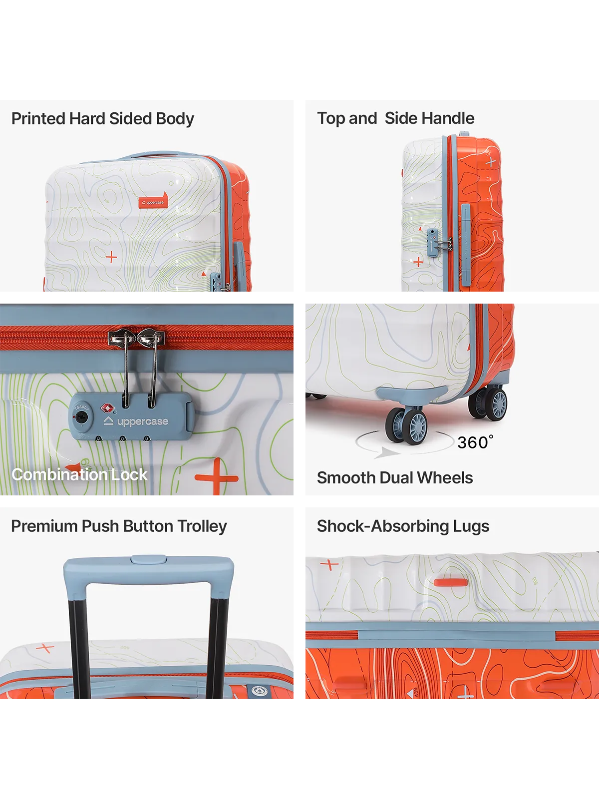 Topo Orange and White Set of 2 (S M) Trolley