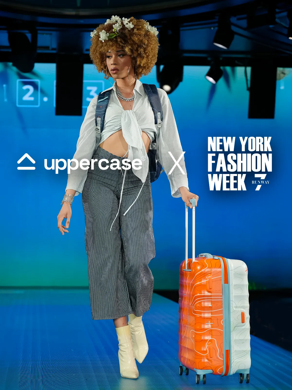 Topo Orange and White Set of 2 (S M) Trolley