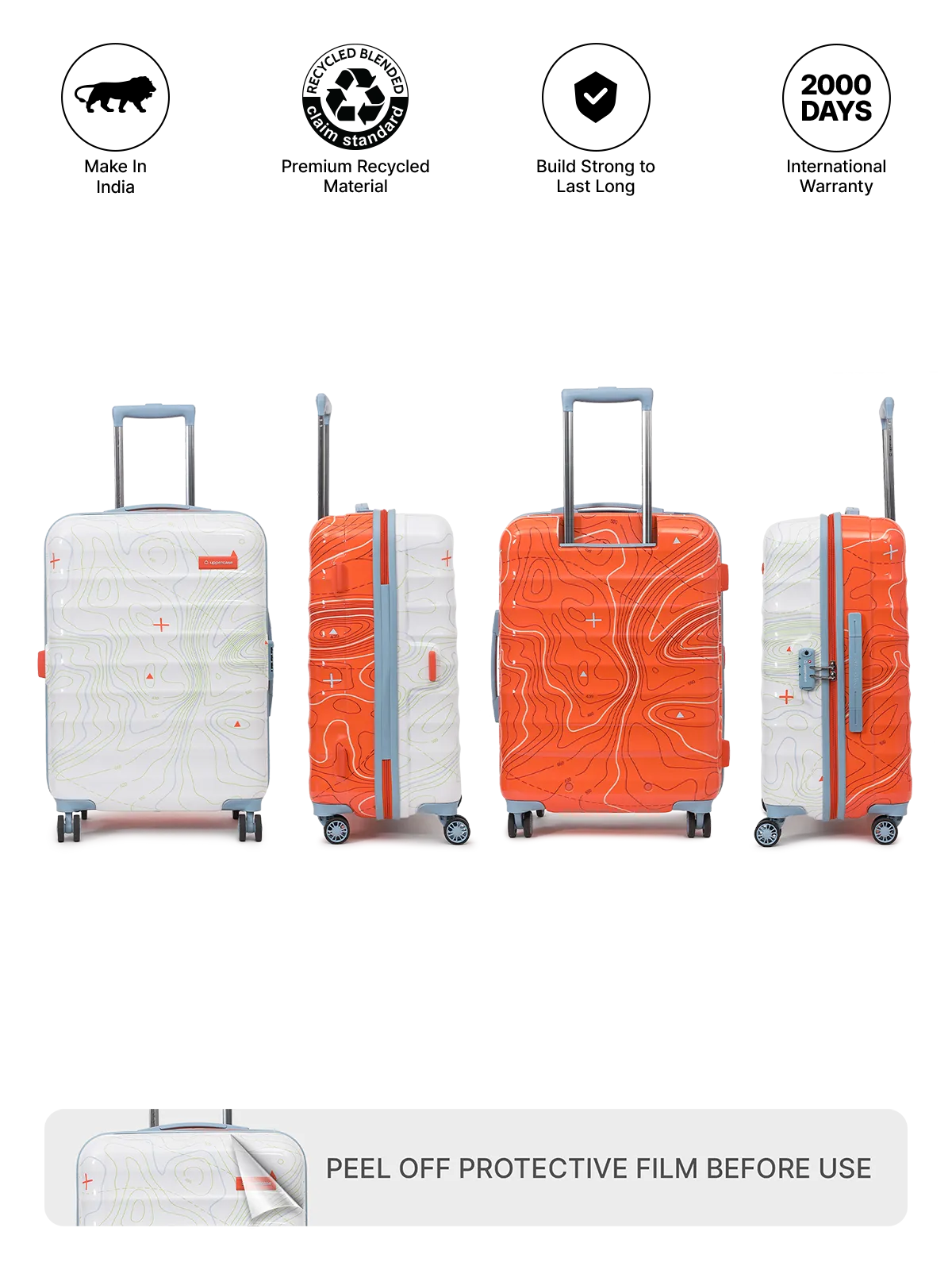 Topo Orange and White Set of 2 (S M) Trolley