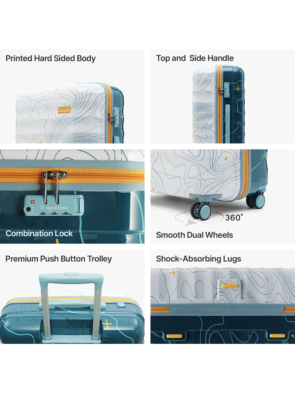 Topo White and Blue Set of 2 (S L) Trolley