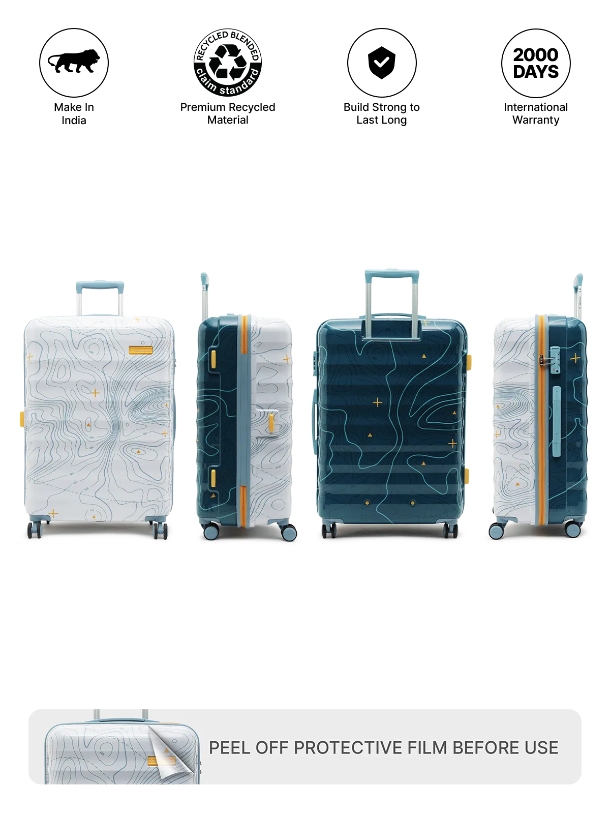 Topo White and Blue Set of 2 (S L) Trolley