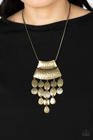 Totem Trek - Brass Necklace  - Paparazzi Accessories