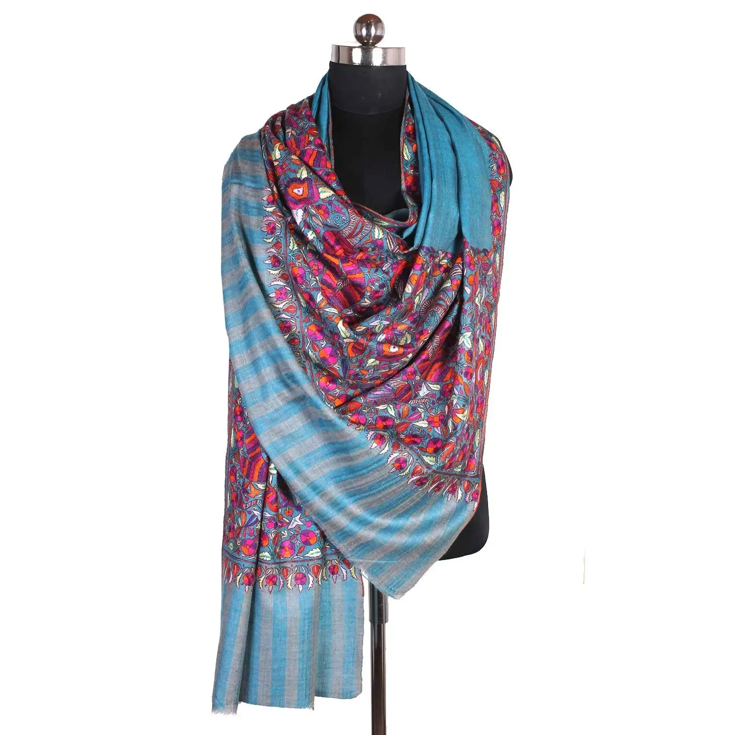 Tourquise base Big Dordar Cashmere Pashmina Shawl
