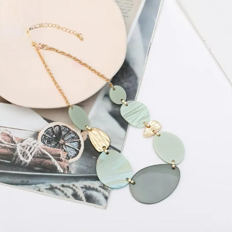 Trend Neck Chokers Collares Necklace Geometric Suspension Pendants