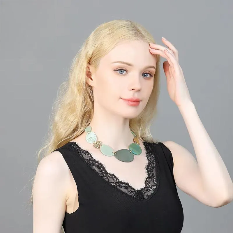 Trend Neck Chokers Collares Necklace Geometric Suspension Pendants