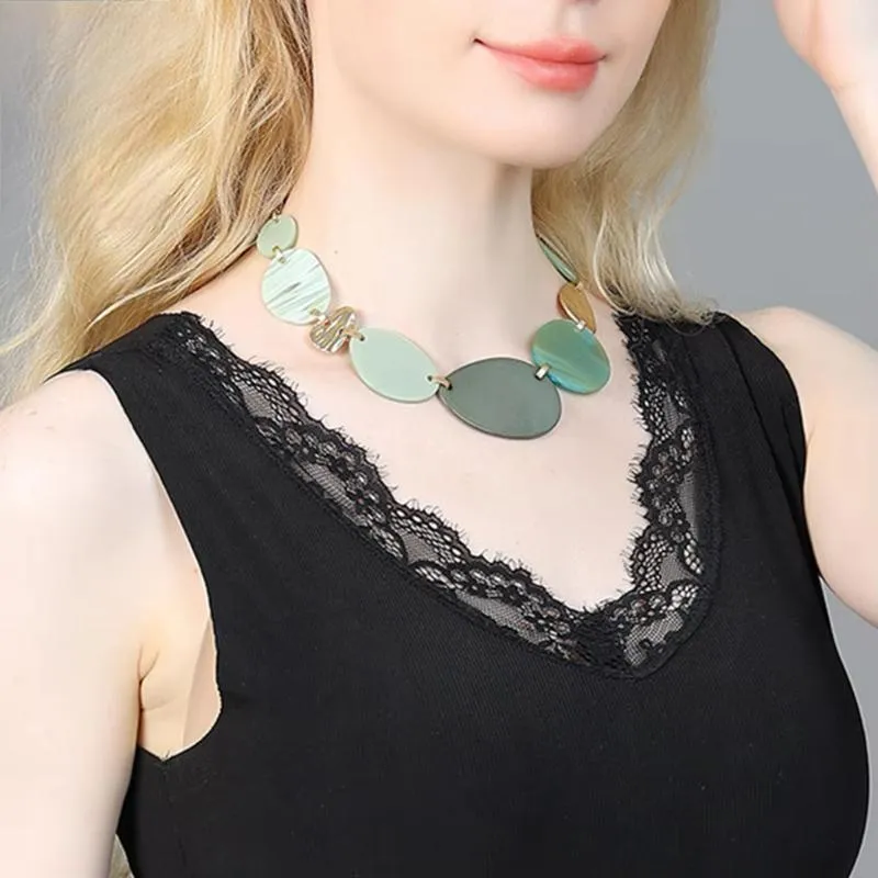 Trend Neck Chokers Collares Necklace Geometric Suspension Pendants